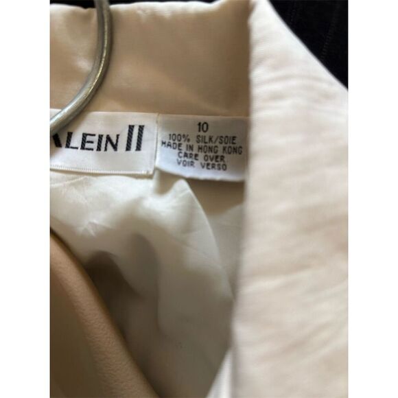 Anne Klein Women's Ivory Silk Jacket Size 10 Vintage Mid-Length Formal - Picture 5 of 11